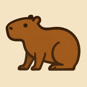 Capivara 1: desenho de uma capivara marrom de perfil